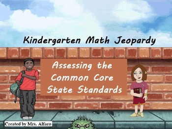 Preview of Kindergarten Math Jeopardy Aligned w Common Core State Standards Powerpoint Game