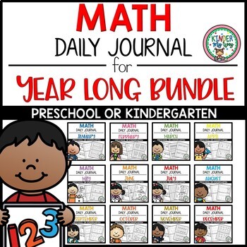Preview of Kindergarten Math Journal BUNDLE for the Entire Year | Math Review Journal