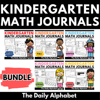 Preview of Kindergarten Math Journals Year Long Bundle, Daily Spiral Math Review