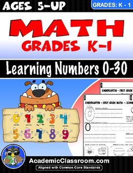 Preview of Kindergarten -First Grade Math Worksheets Activities Math Problems CC Standards