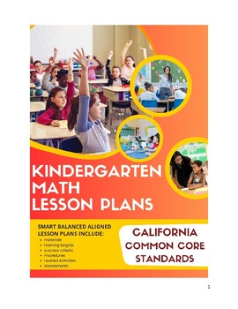 Preview of Kindergarten Math Lesson Plans - California Common Core