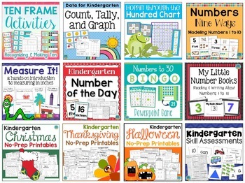 Kindergarten Math & Reading YEAR LONG BUNDLE 1000+ Pages by Fishyrobb