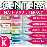 Kindergarten Math & Literacy Centers Printable & Digital A