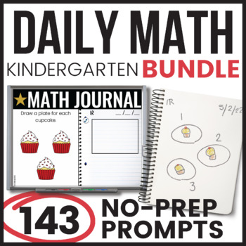 Preview of Kindergarten Math - Math Journal - Journal Prompt Bundle