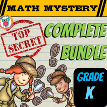 Preview of Kindergarten Math Mystery COMPLETE BUNDLE Fun Math Review Activities