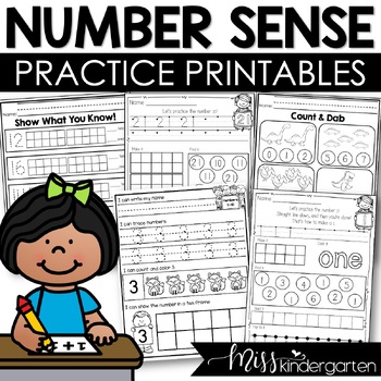 Preview of Kindergarten Math Worksheets Teen Number Tracing & Writing Numbers to 10 and 20
