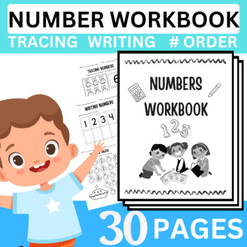 Preview of Kindergarten Math Number Workbook Tracing, sequencing, homework, morning work