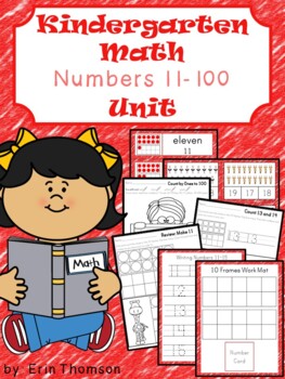 Preview of Kindergarten Math Unit ~ Numbers 11-100