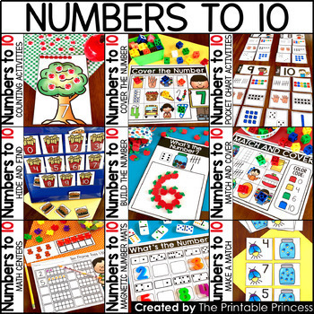 Preview of Kindergarten Math: Numbers to 10 / Numbers 1-10 BUNDLE