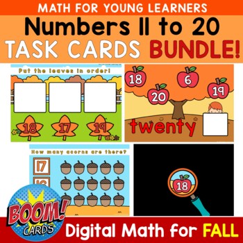 Preview of Kindergarten Math Numbers to 20 Activities for Fall | BOOM Cards™
