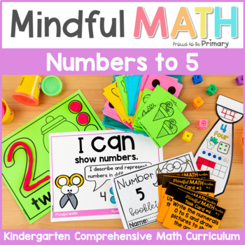 Preview of Kindergarten Math Unit Number 1 to 5 Recognition, Tracing, Flash Cards, Posters