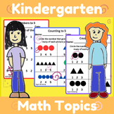 Kindergarten Math Packet ALL TOPICS Worksheets Starters (A