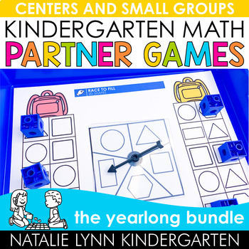 Preview of Kindergarten Math Partner Games | Math Centers + Guided Math Small Group BUNDLE