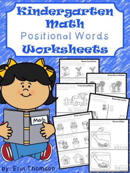 Preview of Kindergarten Math ~ Positional Words {Worksheets Only}