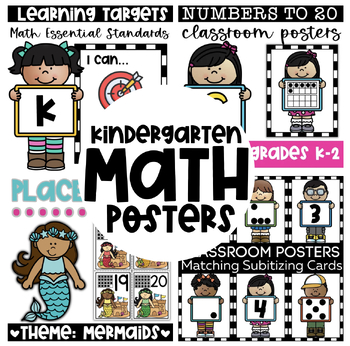 Preview of Kindergarten Math Posters + Learning Targets