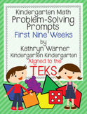 Kindergarten Math Problem Solving Prompts First Nine Weeks