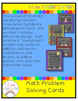 problem solving for kindergarten math