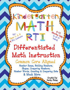 Preview of Kindergarten Math RTI Differentiated  Instruction Kit Common Core Aligned