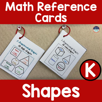 Preview of Kindergarten Math Reference Cards 2D & 3D Shapes Concepts in Action