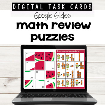 Preview of Kindergarten Math Review Digital Puzzles for Google Classroom™