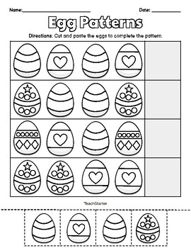 Kindergarten Math Review - Easter Worksheets by professional designer