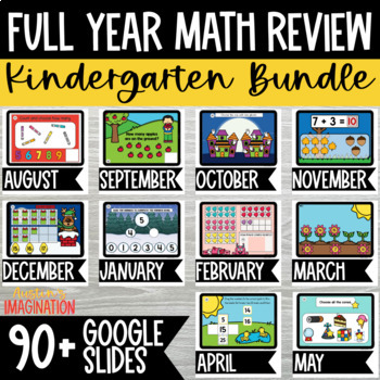 Preview of Kindergarten Math Centers Year Long Bundle for Google Slides™