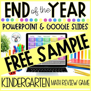 Preview of End of the Year Kindergarten Math Review Game FREE SAMPLE
