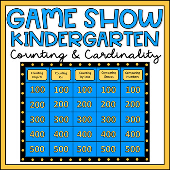 Preview of Kindergarten Math Review Game Show EDITABLE Counting & Cardinality