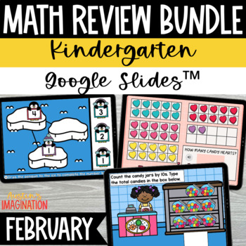 Preview of Valentine's Kindergarten Math Centers for Google Slides™ - February BUNDLE