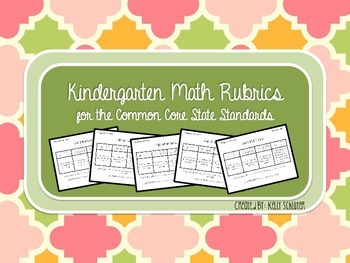 Preview of Kindergarten Math Rubrics for the Common Core State Standards