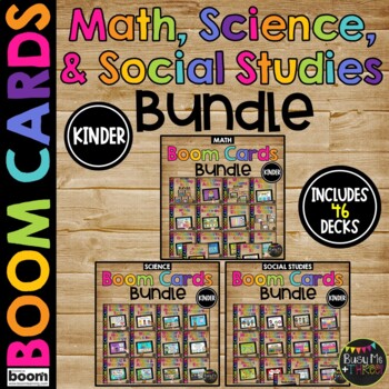 Preview of Kindergarten Math Science Social Studies Boom Cards™ BUNDLE Digital Games