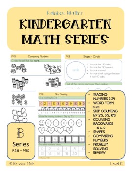 Preview of Kindergarten Math Series - B