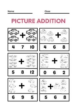 Kindergarten Math - Simple Addition and Subtraction Worksheets with ...