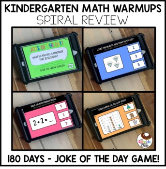 Preview of Kindergarten Math Spiral Review | 180 Days of Math Warm Ups