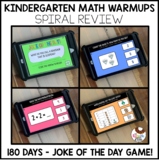 Kindergarten Math Spiral Review | 180 Days of Math Warm Ups