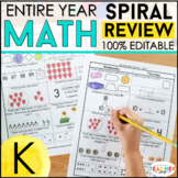 Kindergarten Math Spiral Review | Morning Work | Homework BUNDLE
