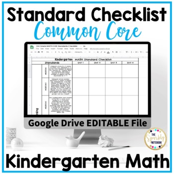 Preview of Kindergarten Math Standards Checklist - Common Core