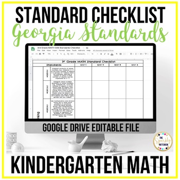 Preview of Kindergarten Math Standards Checklist - Georgia Standards of Excellence