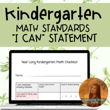 Preview of Kindergarten Math Standards Checklist
