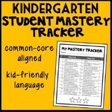 Kindergarten Math Student Mastery Tracker, Self-Tracker, P