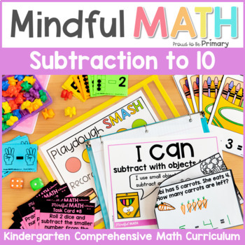Preview of Kindergarten Math - Subtraction to 10 Unit - Math Centers, Worksheets & Lessons