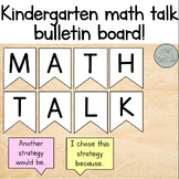 Kindergarten Math Talk Bulletin Board!
