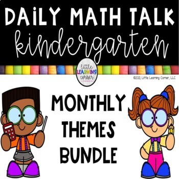 Preview of Kindergarten Math Talks Bundle - Monthly Themes Digital and Printable