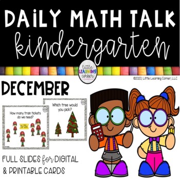 Preview of Kindergarten Math Talks - December - Digital and Printable