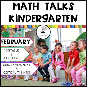 Preview of Kindergarten Math Talks  FEBRUARY  Digital and Printable