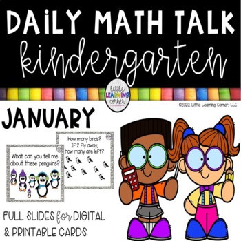 Preview of Kindergarten Math Talks - January - Digital and Printable