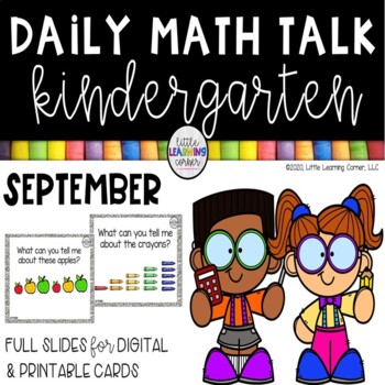 Preview of Kindergarten Math Talks - September - Digital and Printable