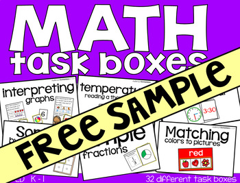 Preview of Kindergarten Math Task Boxes - FREE SAMPLE