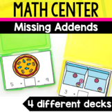 Kindergarten Math Task Cards Missing Addends