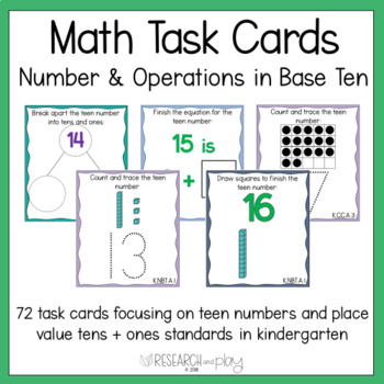 Kindergarten Math Task Cards Number and Operations in Base Ten